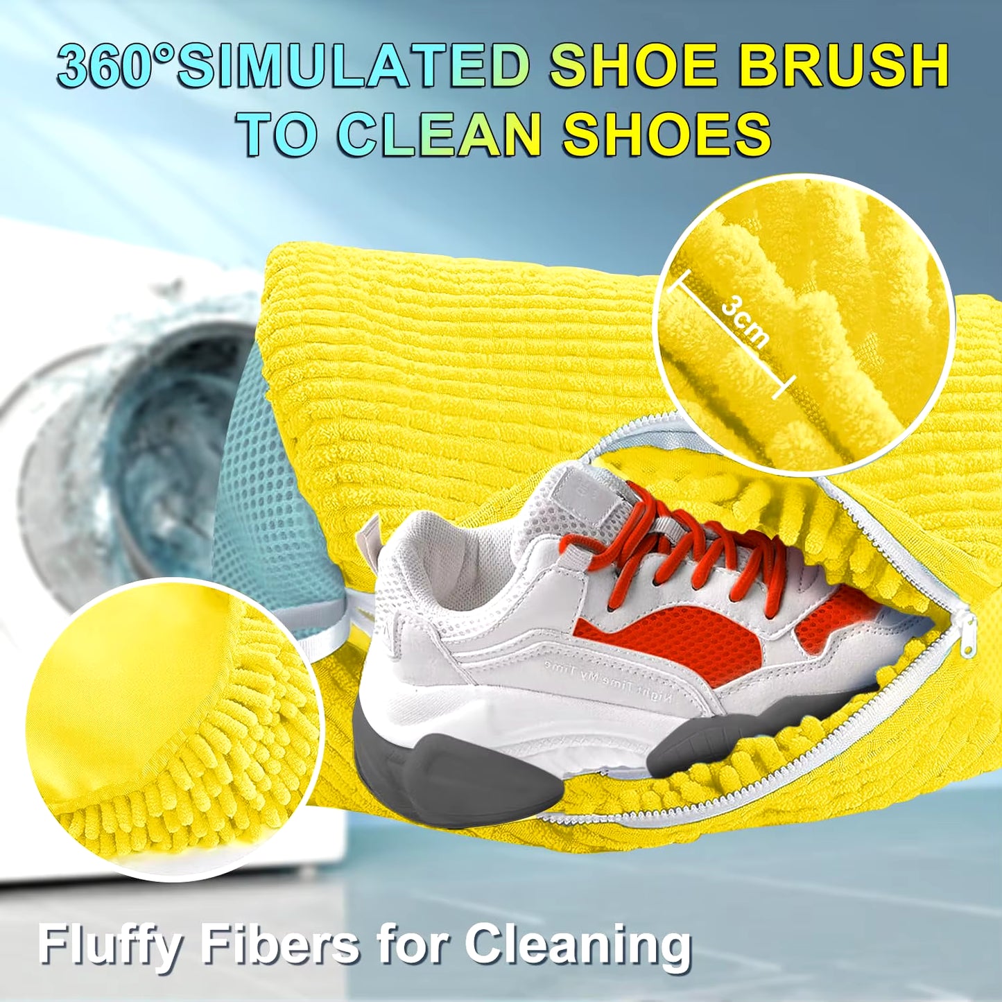 1/2PCS Washing Shoes Bag Cotton Laundry Fluffy Fibers Easily Remove Dirt Washing Bags Anti-Deformation Shoes Clothes Organizer