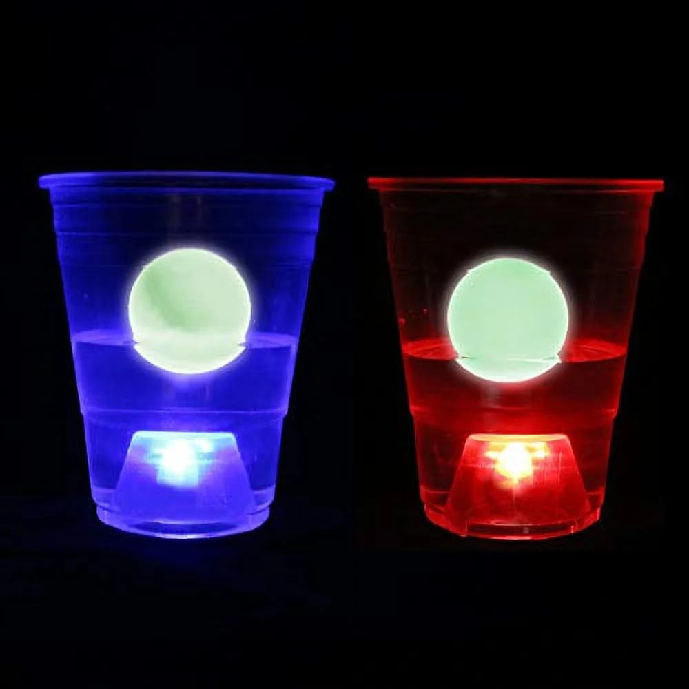 the Dark Beer Pong Set,Beer Pong Party Cup Set, LED Beer Pong Cups and Glow-In-The-Dark Balls,22 Set