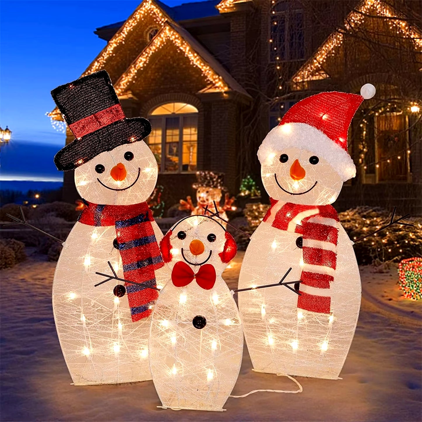 Snowman Christmas Inflatable Outdoor Decorations Santa Claus LED Light Outdoor Christmas Decoration for Home Garden New Year